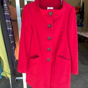 Ann Taylor red pea coat